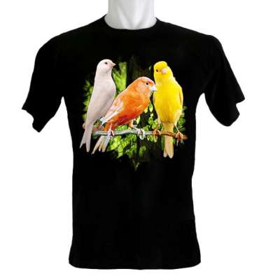 Kaoskaoscorp Baju Kaos Distro Burung Kenari Orange Kuning Putih XXS
