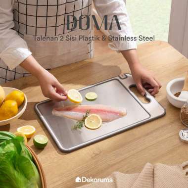 Dekoruma DOMA Talenan 2 Sisi Plastik & Stainless Steel / Cutting Board