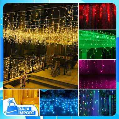 Raja Import L5834 Lampu Natal Tirai LED Lampu Hias Tirai Putih / Biru / Ungu / Pink / Tumblr Tirai L