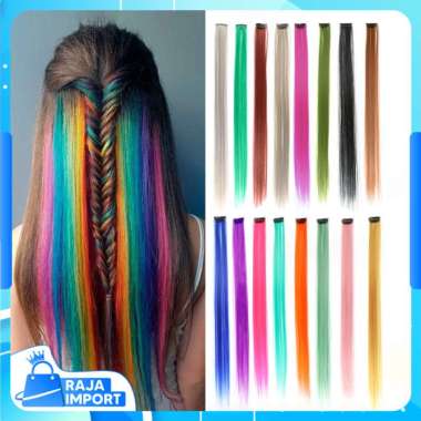 Raja Import 6121 Wig Jepit Rambut / Hair Clip Wig Colour Highlight / Rambut Fashion Korea / Ungu Mud