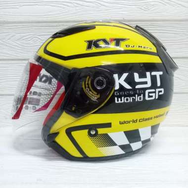 HELM KYT HALF FACE KYT DJ MARU MOTIF L/XL /XXLORIGINAL XL #11 YELLOW