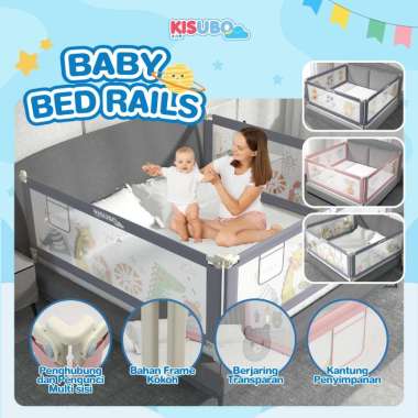 KISUBO Baby Bed Rails Safe  180CM Grey-Tanuki