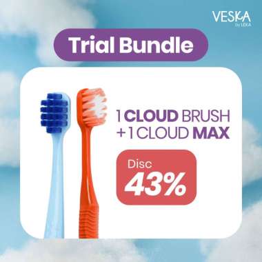 Veska by LEKA Cloud Brush - Sikat Gigi Toothbrush (Gusi Sensitif & Behel Kawat Gigi) Trial Bundle