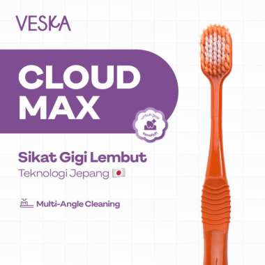 Veska by LEKA Cloud Max Brush - Sikat Gigi Toothbrush (Gusi Sensitif & Behel Kawat Gigi) Bumblebee