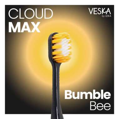 Veska by LEKA - Cloud Max Brush - Sikat Gigi Jepang Gusi Sensitif untuk Behel Kawat Gigi Bumblebee