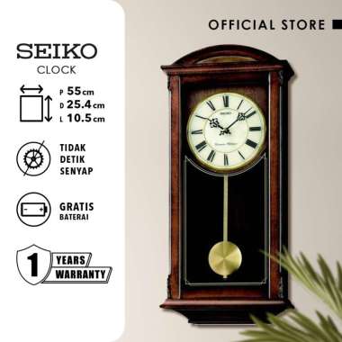 Jam Dinding Seiko QXH030B 55cm Wooden Case Automatic chime silencer Original