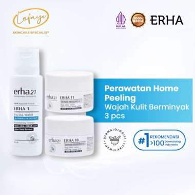 ERHA Peeling Wajah ERHA 1 + 10 + 11 - Krim Piling Mencerahkan Wajah untuk Kulit Normal