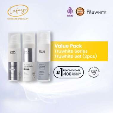 ERHA Truwhite Brightening Day Night Neck Cream - Paket Krim Pemutih Wajah & Leher dgn Niacinamide