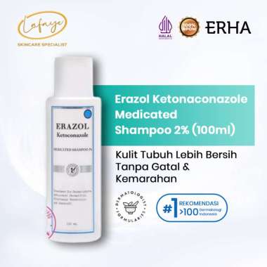 ERHA Shampoo Ketombe ERAZOL Shampo - Atasi Dermatitis Seboroik & Infeksi Jamur / Terbukti Klinis