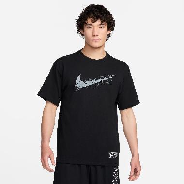 NIKE Men Basketball Max 90 T-shirt Basket [FV8399-010] S Black