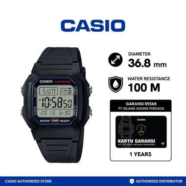CASIO W-800H-1AVDF Digital Jam Tangan Unisex - Bahan Tali Resin - Hitam