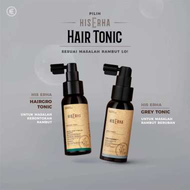 HIS ERHA Hairgro Tonic Grey Tonic - Tonik Anti Rontok dan Anti Uban Rambut Pria Hairgrow