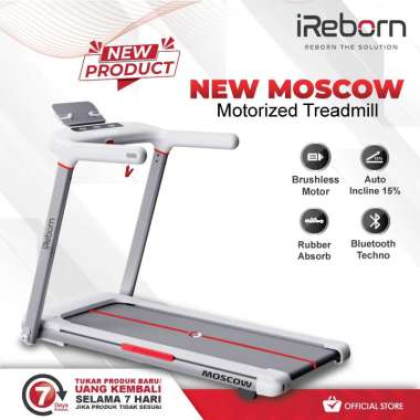 Treadmill Elektrik iReborn New Moscow Alat Fitness (Jabodetabek Bandung) White