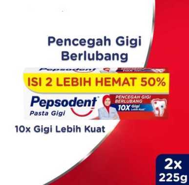 pasta gigi Pepsodent anti cavity 225gr/ odol Pepsoden merah 225 gr ISI 2