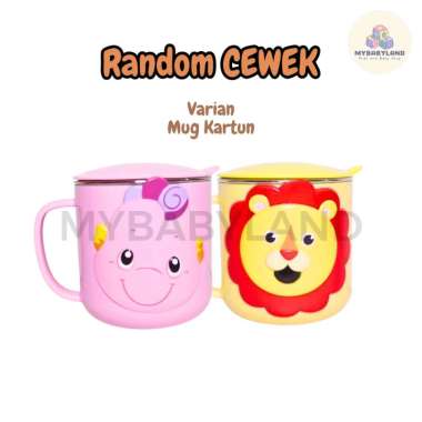 Gelas Minum Anak | Mug Minum Anak | Gelas Minum Anak Stainless Premium Model Kartun | Tahan Panas da
