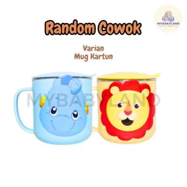 Gelas Minum Anak | Mug Minum Anak | Gelas Minum Anak Stainless Premium Model Kartun | Tahan Panas da