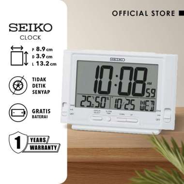 Jam Meja Seiko QHL095W 14.5 cm Plastick Case Putih