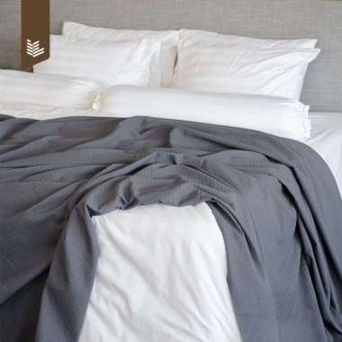 IndoLinen - Selimut Waffle 240x230cm Cotton Grey