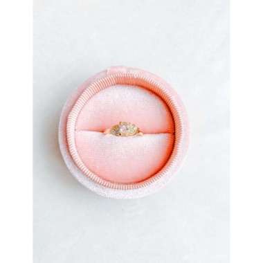 1901 Jewelry Cincin Wanita Rose Diamond Lab Lapis Emas