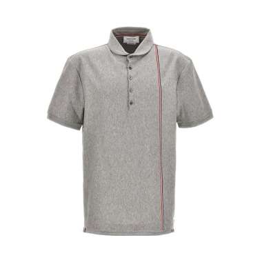 [12.12 Dealcember] Thom Browne RWB Stripe at Front Left Polo Shirt Medium Grey Grey 3