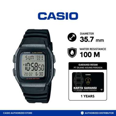 CASIO Black W-96H-1BVDF Digital Illuminator Jam Tangan Unisex