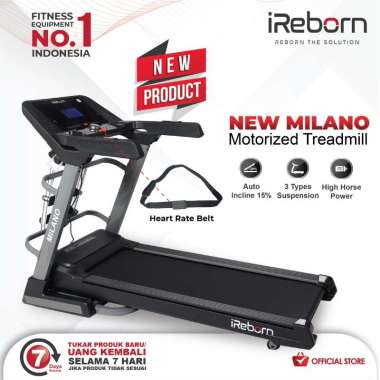 Treadmill Elektrik iReborn Milano Alat Fitness (Jabodetabek Bandung) Hitam