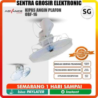 Advance Kipas Angin Plafon OBF-16 Kipas Angin 16 Inch Kipas Plafon Garansi Resmi Osilasi 360 OBF16 S