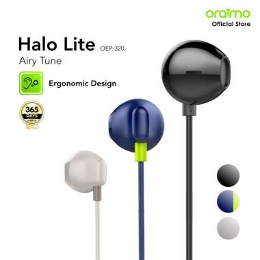 Oraimo Wired Earphone Airy Tune OEP-320 Semi In-Ear Headset Kabel Headphone Button Control Ergonomic