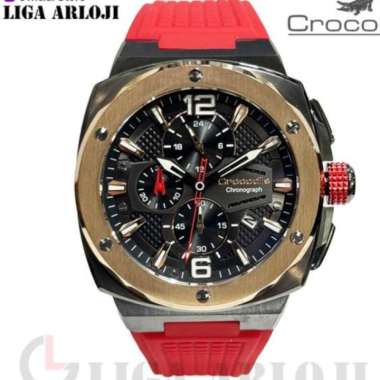 Crocodile CM-047G34J Jam Tangan Pria Analog Chronograph CM047 Original-Red