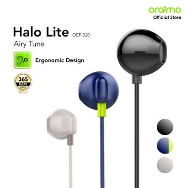 Oraimo Wired Earphone Airy Tune OEP-320 Semi In-Ear Headset Kabel Headphone Button Control Ergonomic