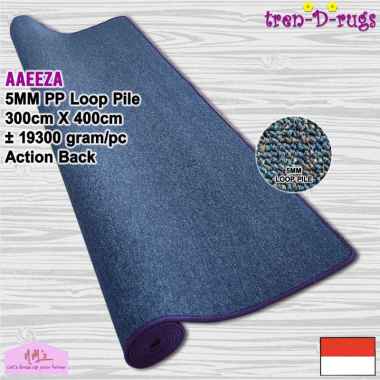 Karpet jumbo modern tebal permadani halus alas lantai ruang tamu tidur 300 cm x 400 cm - NMs Blue