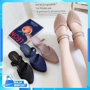 Raja Import S569 Sandal Slop Wanita / Sandal Gaya Wanita Korea / Sandal Fashion / Flatshoes Wanita 3