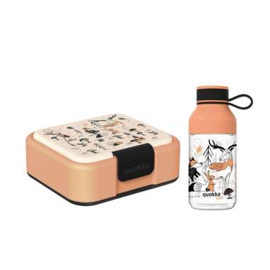 Bundling Set Quokka Sandwich Box & Quokka Ecozen Bottle Ice With Strap Flowers 430ml - Tempat Makan
