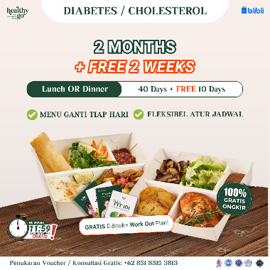 Diabetes & Kolesterol (2 Months + Free 2 Weeks) - 50 DAYS Lunch OR Dinner (Monday - Friday)