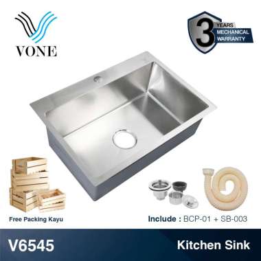 VONE Bak Cuci Piring Wastafel Dapur 1 Lubang Kitchen Sink Avur Set V6545 SET C 6545