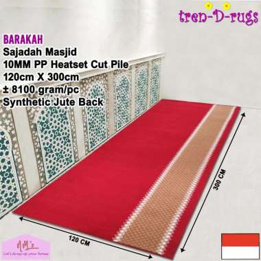 Tren-D-rugs Sajadah alas lantai karpet masjid mushola roll ruang tamu tebal halus 120 cm x 300 cm - 