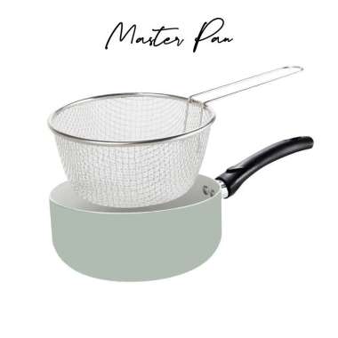 Master Pan Set Panci dengan Saringan Warna Hijau 2 pcs Cookware Set + Strainer Green Lily