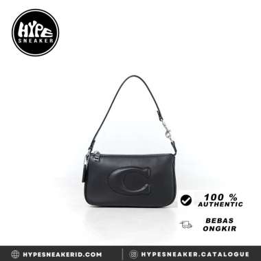 Tas COACH C EMBOSSED BLACK HOBO BAG 100% ORIGINAL 19X11X5CM