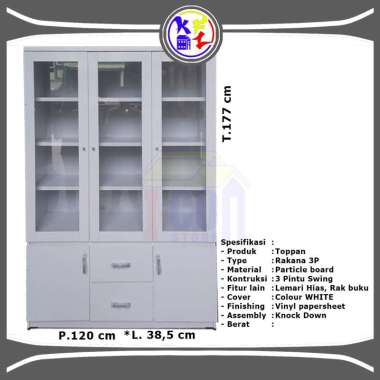 Toppan Lemari Hias Rakana Lemari Rak Buku Arsip Lemari Dokumen Kantor 2Pintu LSG 8170