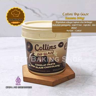 COLLINS DIP GLAZE 300GR - Coklat Dipping Glaze Topping Donat / Pisang Nugget Tiramisu