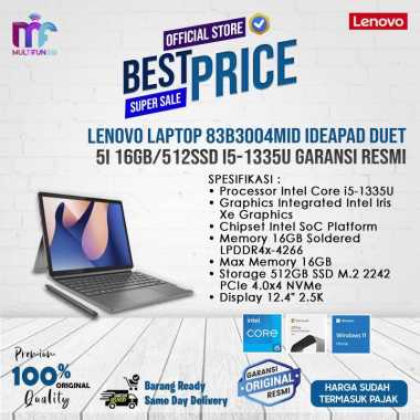 Lenovo Laptop 83B3004MID IdeaPad Duet 5i 16GB/512SSD I5-1335U Garansi Resmi