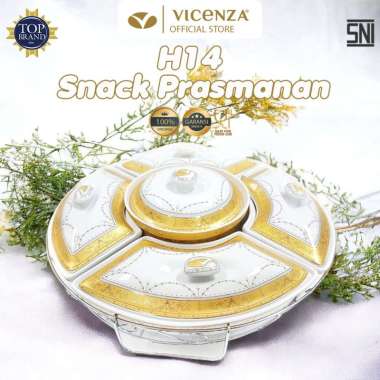 Vicenza H14 Motif Padi Snack Prasmanan Set Perangkat Saji Gold