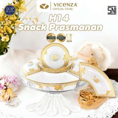 Vicenza H14 Motif Lily Snack Prasmanan Set Perangkat Saji Gold