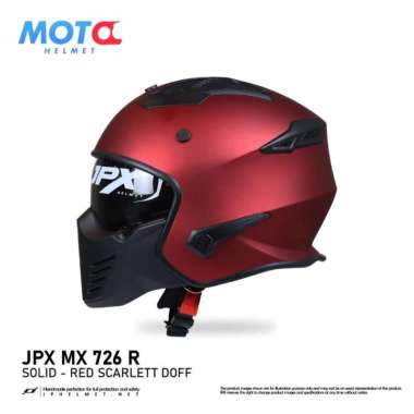 Helm JPX Full Face MX-726R NEW Solid - Red Scarlet Doff XXL