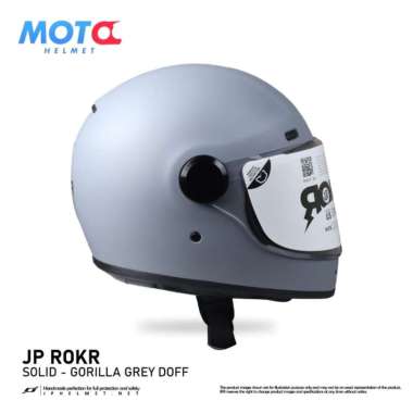 Helm Fullface Retro JP Rokr - Solid XXL Gorilla Grey Doff