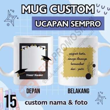 Hadiah Mug Custom Ucapan Sempro - Gelas Sidang Sempro 15 Custom Packaging standar