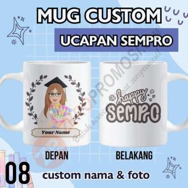 Hadiah Mug Custom Ucapan Sempro - Gelas Sidang Sempro 08 Wanita Packaging standar