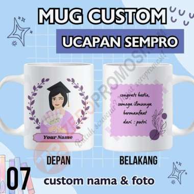 Hadiah Mug Custom Ucapan Sempro - Gelas Sidang Sempro 07 Wanita Packaging standar