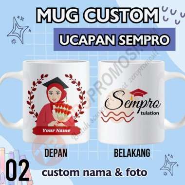 Hadiah Mug Custom Ucapan Sempro - Gelas Sidang Sempro 02 Jilbab Packaging standar