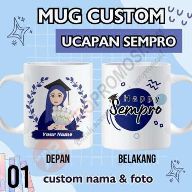 Hadiah Mug Custom Ucapan Sempro - Gelas Sidang Sempro 01 Jilbab Packaging standar